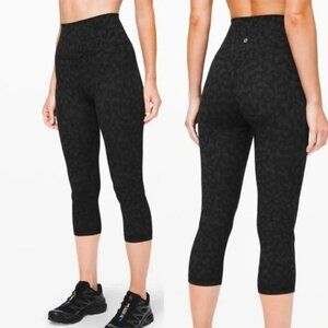 Lululemon Align Crop 21" Formation Camo Deep‎ Coal Multi LW6AVIS FCMD Size 4